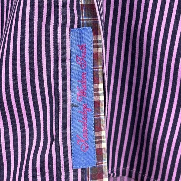 Robert Graham Men's Long Sleeve Button up Shirt 100% Cotton XL Contrasting cuff - Picture 10 of 14